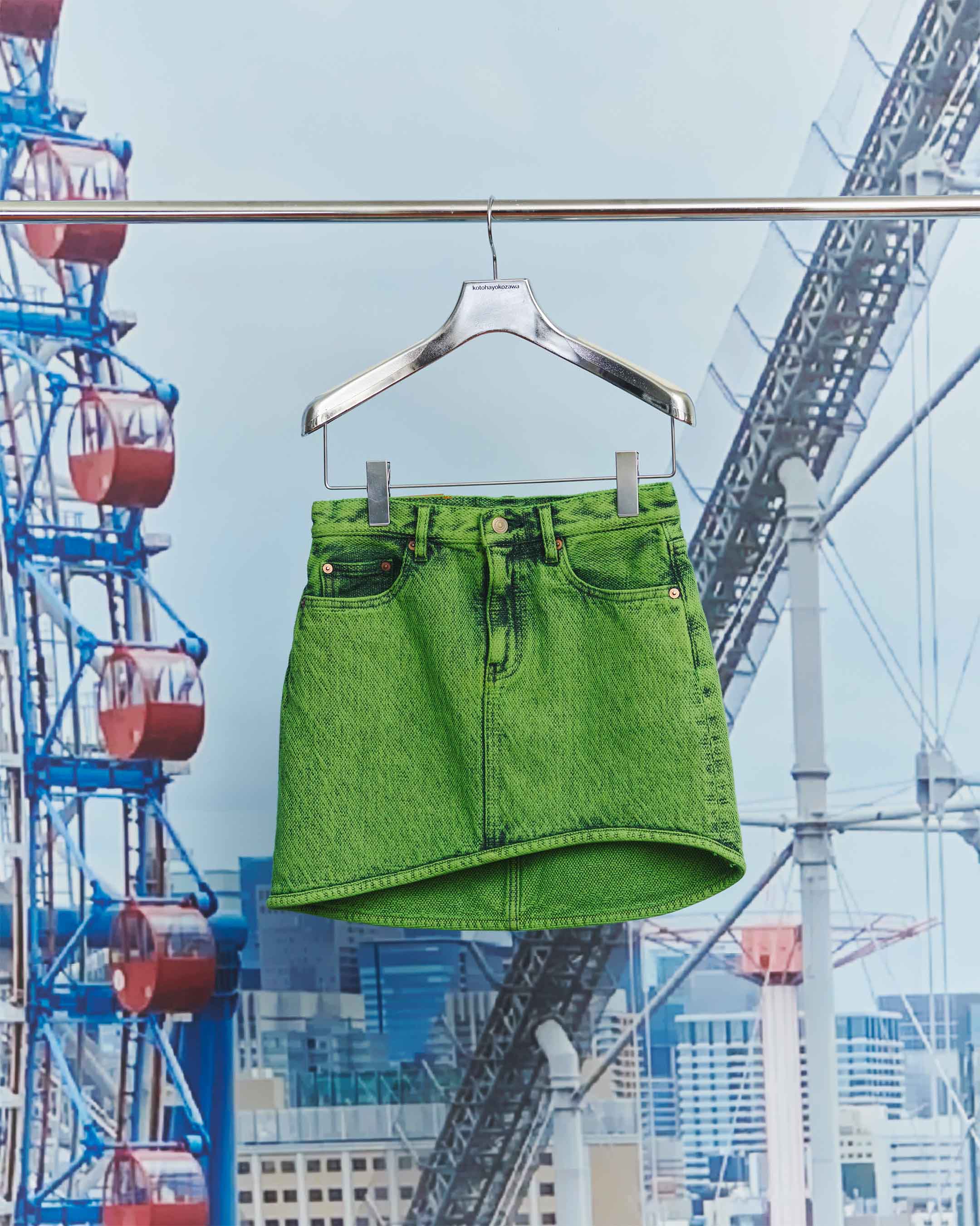 KTX5A-SK02〈WAVE CUT DYED SKIRT〉LIME