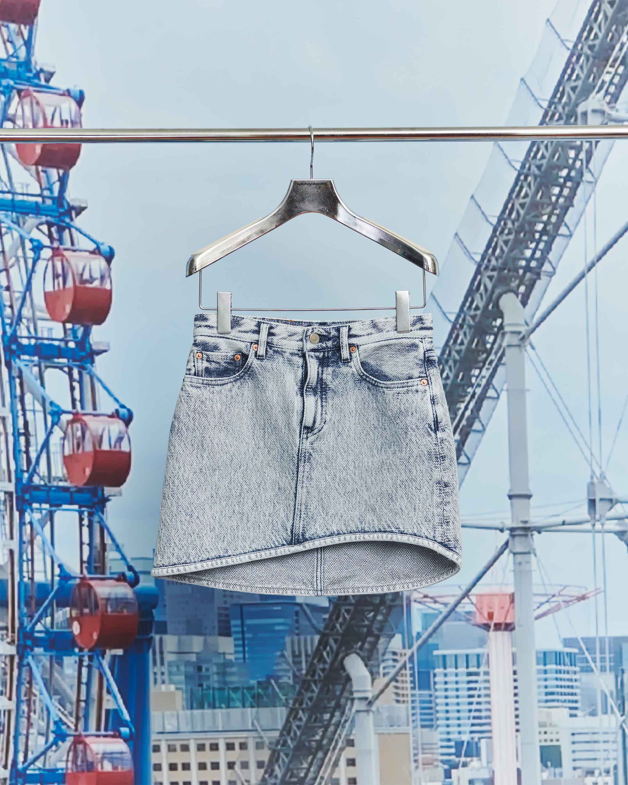 KTX5A-SK02〈WAVE CUT DYED SKIRT〉WHITE