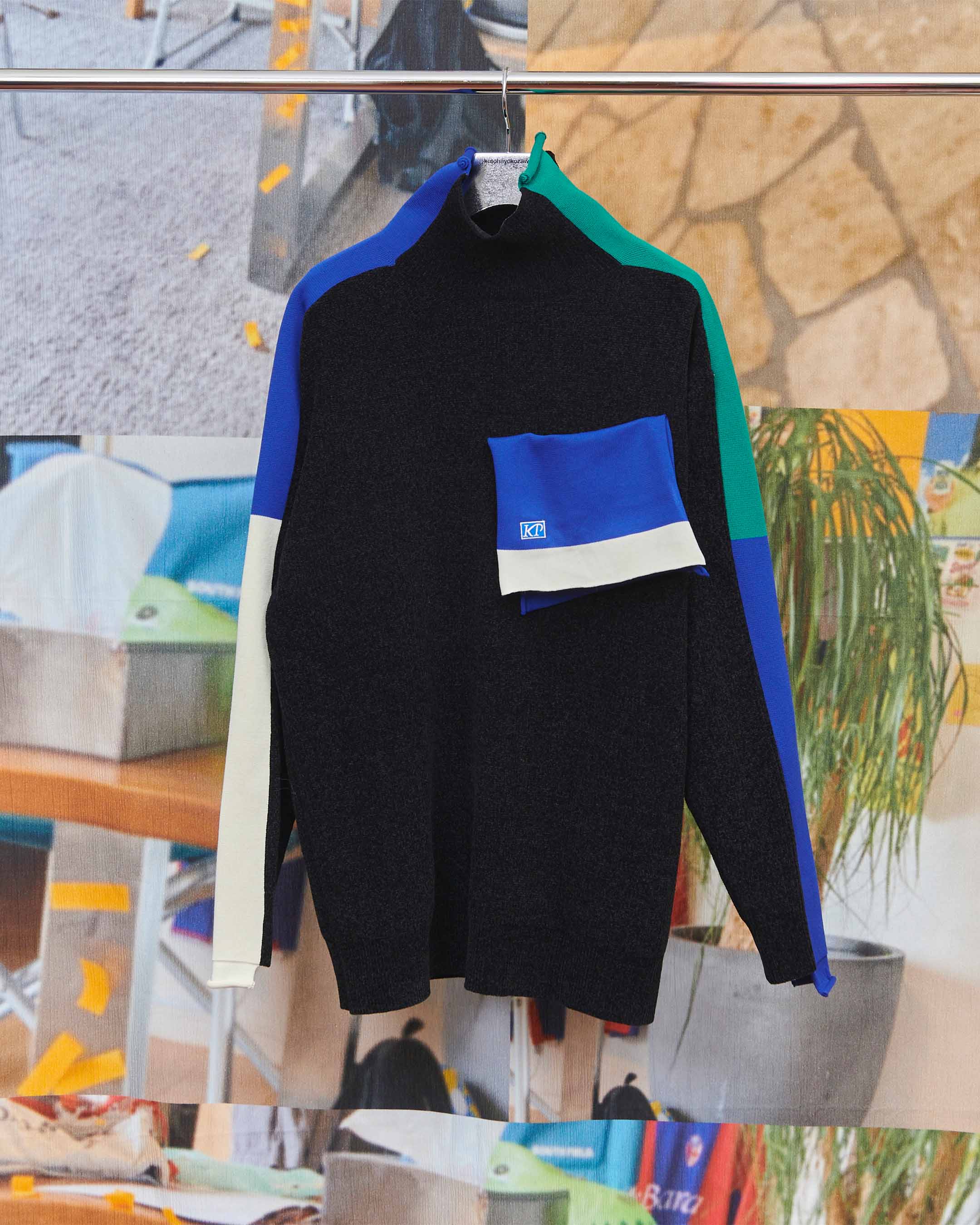 KTX6A-KN03〈PANELED KNIT〉BLACK