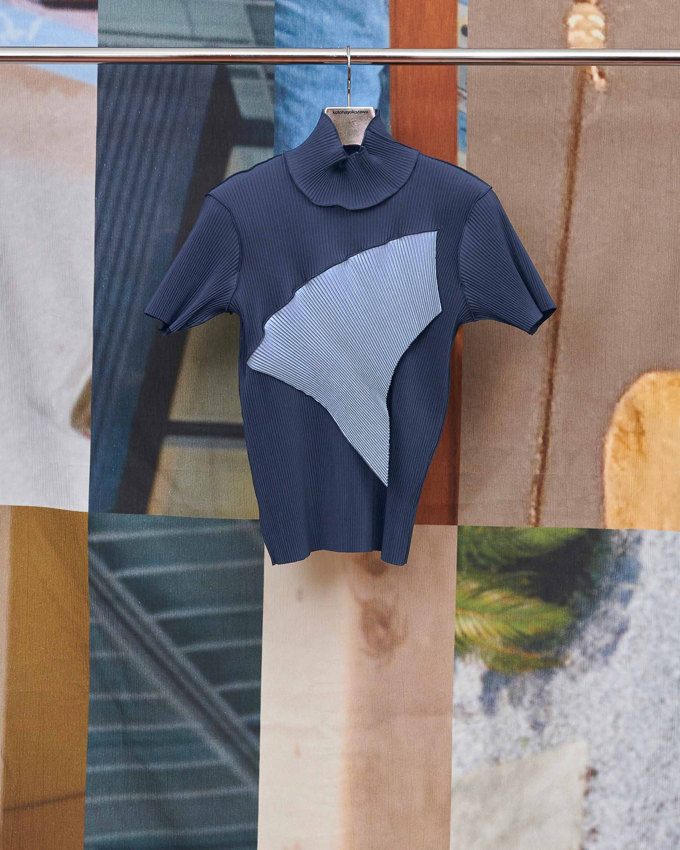 TDX6A-TDWR04〈TD WAVE TOP *SHORT SLEEVE HIGH NECK〉DARK BERRY