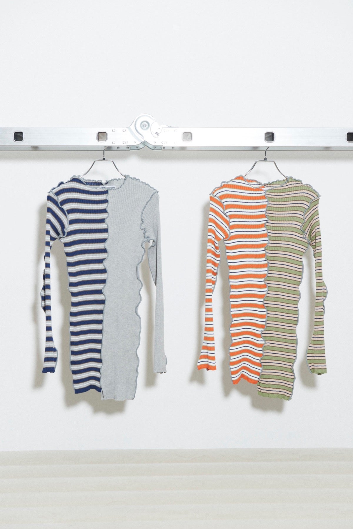 KT21A-KNS02【Center cutting semi long rib knit】#GREEN 